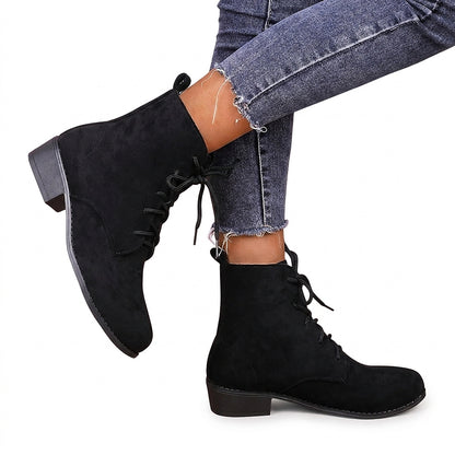 Damen-Stiefeletten mit Blockabsatz und Schnürung-Footwear for women-Alpenkind