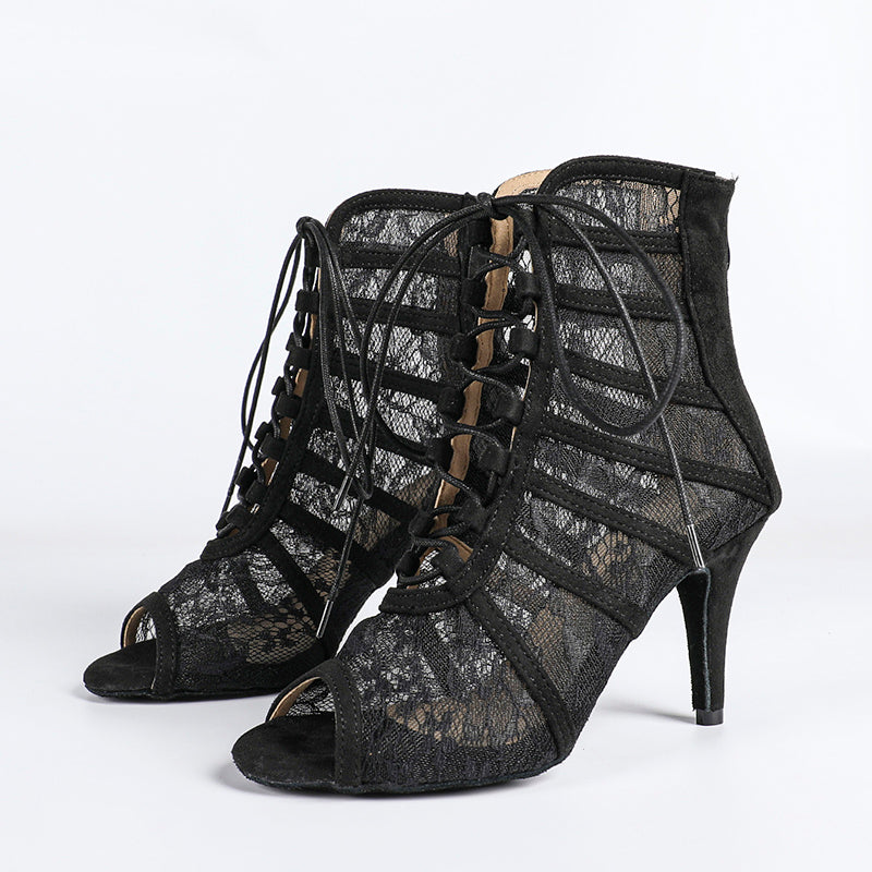 Damen Stiefeletten mit offener Zehenpartie und Schnürverschluss-Footwear for women-Alpenkind