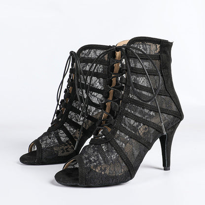 Damen Stiefeletten mit offener Zehenpartie und Schnürverschluss-Footwear for women-Alpenkind