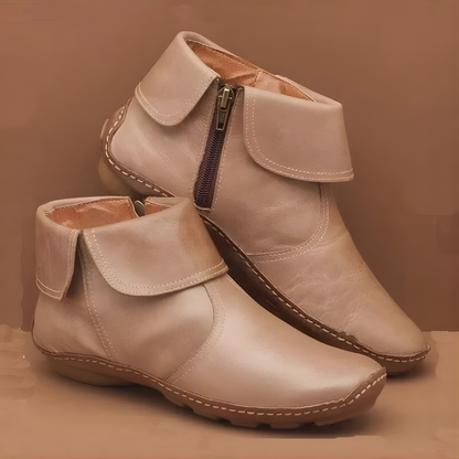 Damen-Stiefeletten mit seitlichem Reißverschluss und umgeschlagenem Schaft-Footwear for women-Alpenkind
