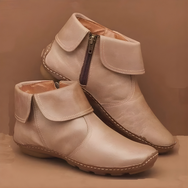 Damen-Stiefeletten mit seitlichem Reißverschluss und umgeschlagenem Schaft-Footwear for women-Alpenkind