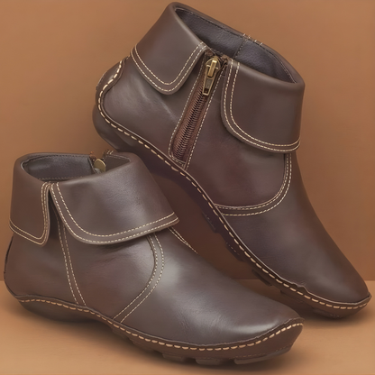 Damen-Stiefeletten mit seitlichem Reißverschluss und umgeschlagenem Schaft-Footwear for women-Alpenkind
