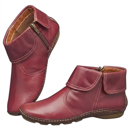 Damen-Stiefeletten mit seitlichem Reißverschluss und umgeschlagenem Schaft-Footwear for women-Alpenkind