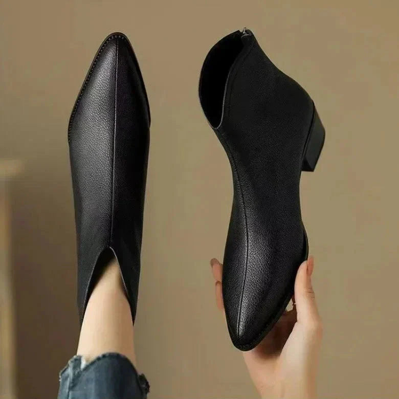 Damen-Stiefeletten mit spitzer Zehenpartie und Blockabsatz-Footwear for women-Alpenkind