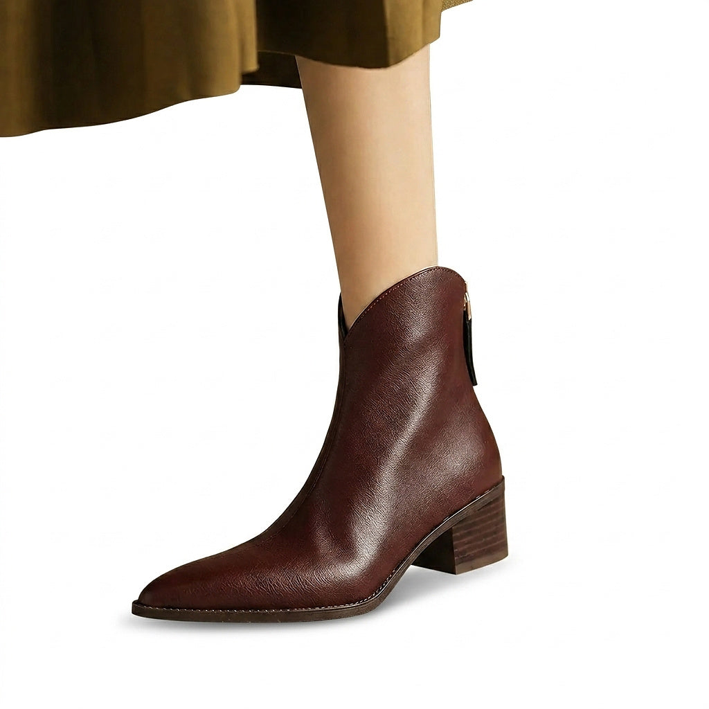 Damen-Stiefeletten mit spitzer Zehenpartie und Blockabsatz-Footwear for women-Alpenkind