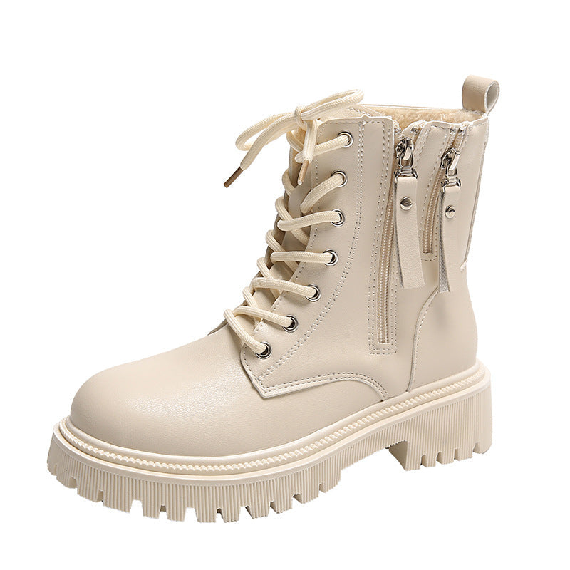 Damen-Stiefeletten mit zwei seitlichen Reißverschlüssen und Profilsohle-Footwear for women-Alpenkind