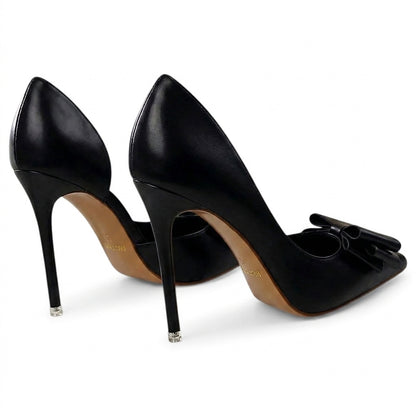 Damen-Stiletto-Pumps mit spitzer Zehenpartie und Schleifendetail-Footwear for women-Alpenkind