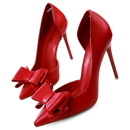 Damen-Stiletto-Pumps mit spitzer Zehenpartie und Schleifendetail-Footwear for women-Alpenkind