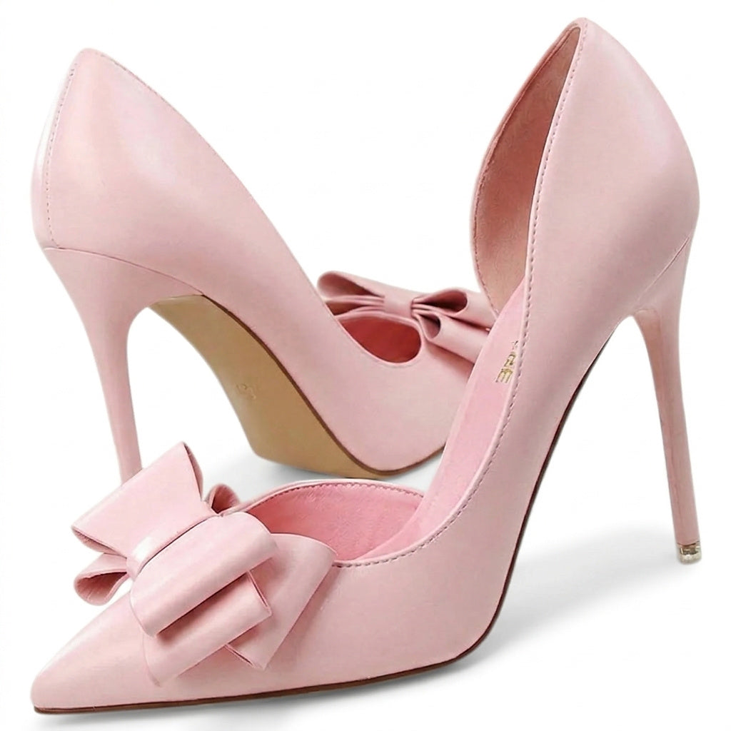 Damen-Stiletto-Pumps mit spitzer Zehenpartie und Schleifendetail-Footwear for women-Alpenkind