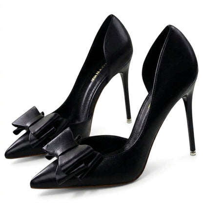 Damen-Stiletto-Pumps mit spitzer Zehenpartie und Schleifendetail-Footwear for women-Alpenkind