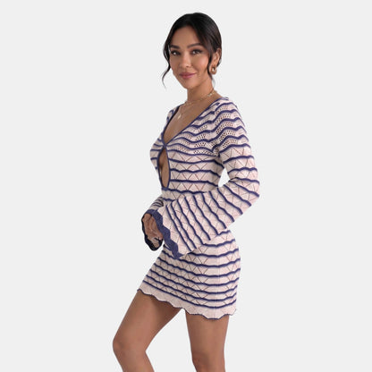 Damen-Strick-Minikleid mit Cut-out-Detail-Mini Dress-Alpenkind
