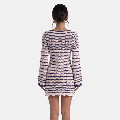 Damen-Strick-Minikleid mit Cut-out-Detail-Mini Dress-Alpenkind