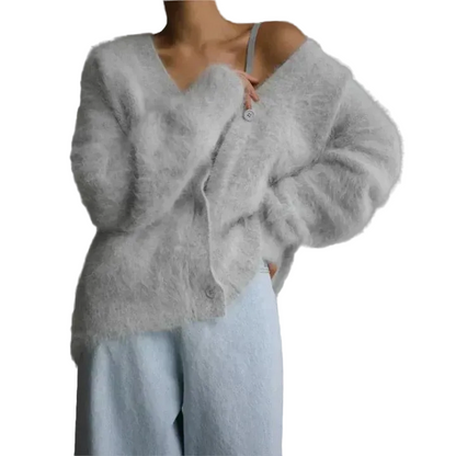 Damen Strickcardigan mit V-Ausschnitt-Women Sweaters-Alpenkind