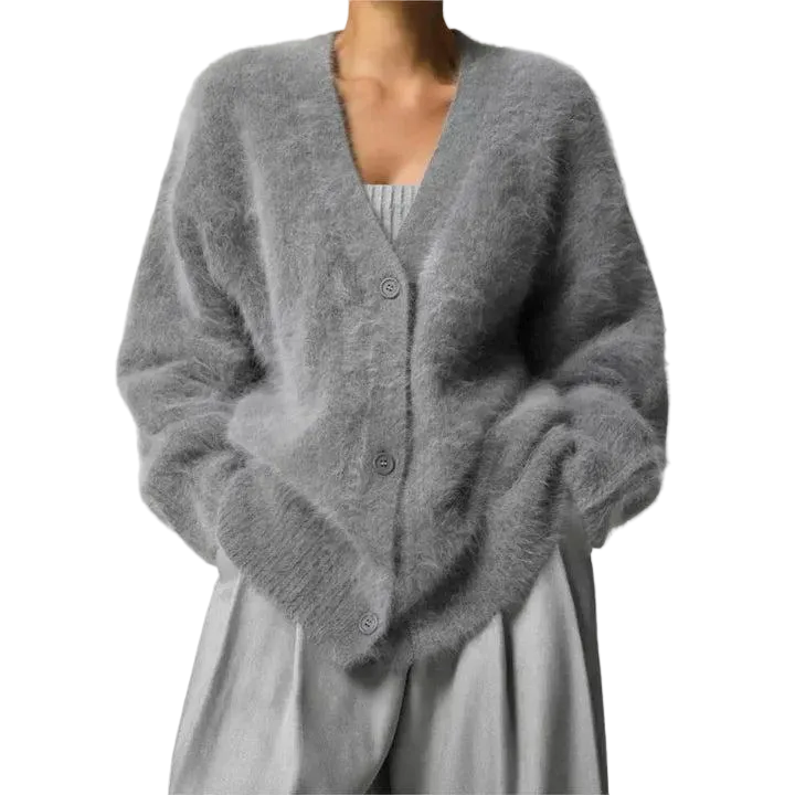 Damen Strickcardigan mit V-Ausschnitt-Women Sweaters-Alpenkind