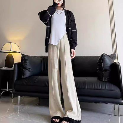 Damen Strickhose mit weitem Bein und elastischem Bund-Women Pants-Alpenkind