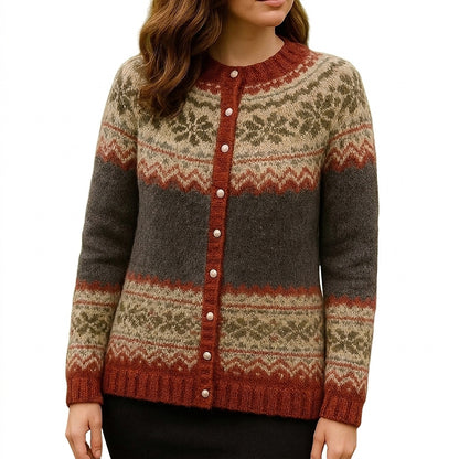 Damen-Strickjacke mit Fair-Isle-Muster-Cardigans for women-Alpenkind