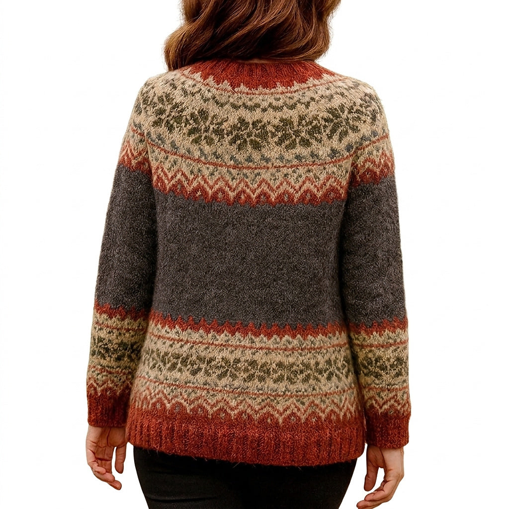 Damen-Strickjacke mit Fair-Isle-Muster-Cardigans for women-Alpenkind