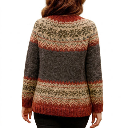 Damen-Strickjacke mit Fair-Isle-Muster-Cardigans for women-Alpenkind