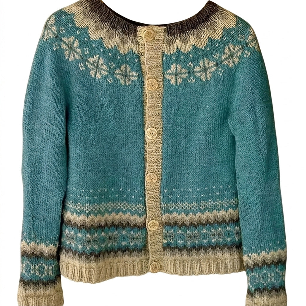 Damen-Strickjacke mit Fair-Isle-Muster-Cardigans for women-Alpenkind