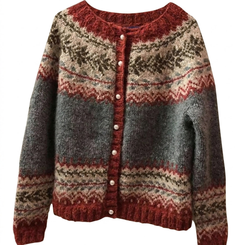 Damen-Strickjacke mit Fair-Isle-Muster-Cardigans for women-Alpenkind