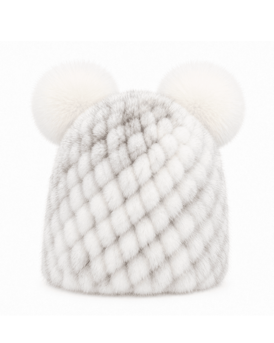 Damen-Strickmütze mit zwei Bommeln-Hat for women-Alpenkind