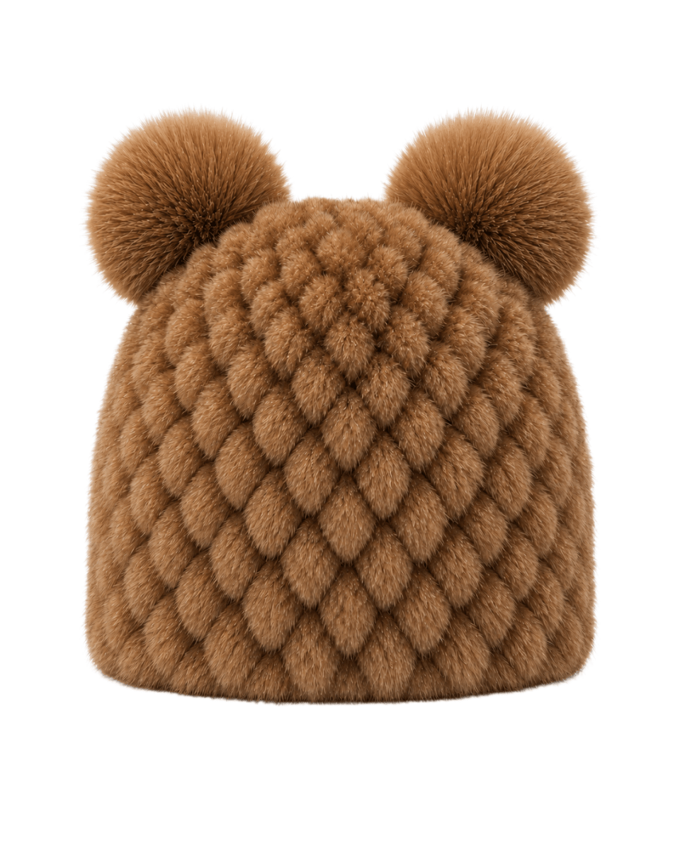 Damen-Strickmütze mit zwei Bommeln-Hat for women-Alpenkind