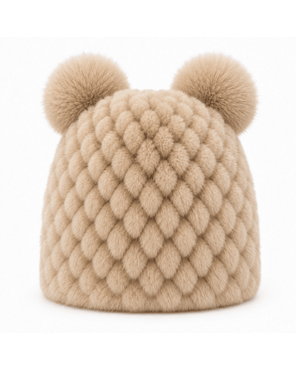 Damen-Strickmütze mit zwei Bommeln-Hat for women-Alpenkind