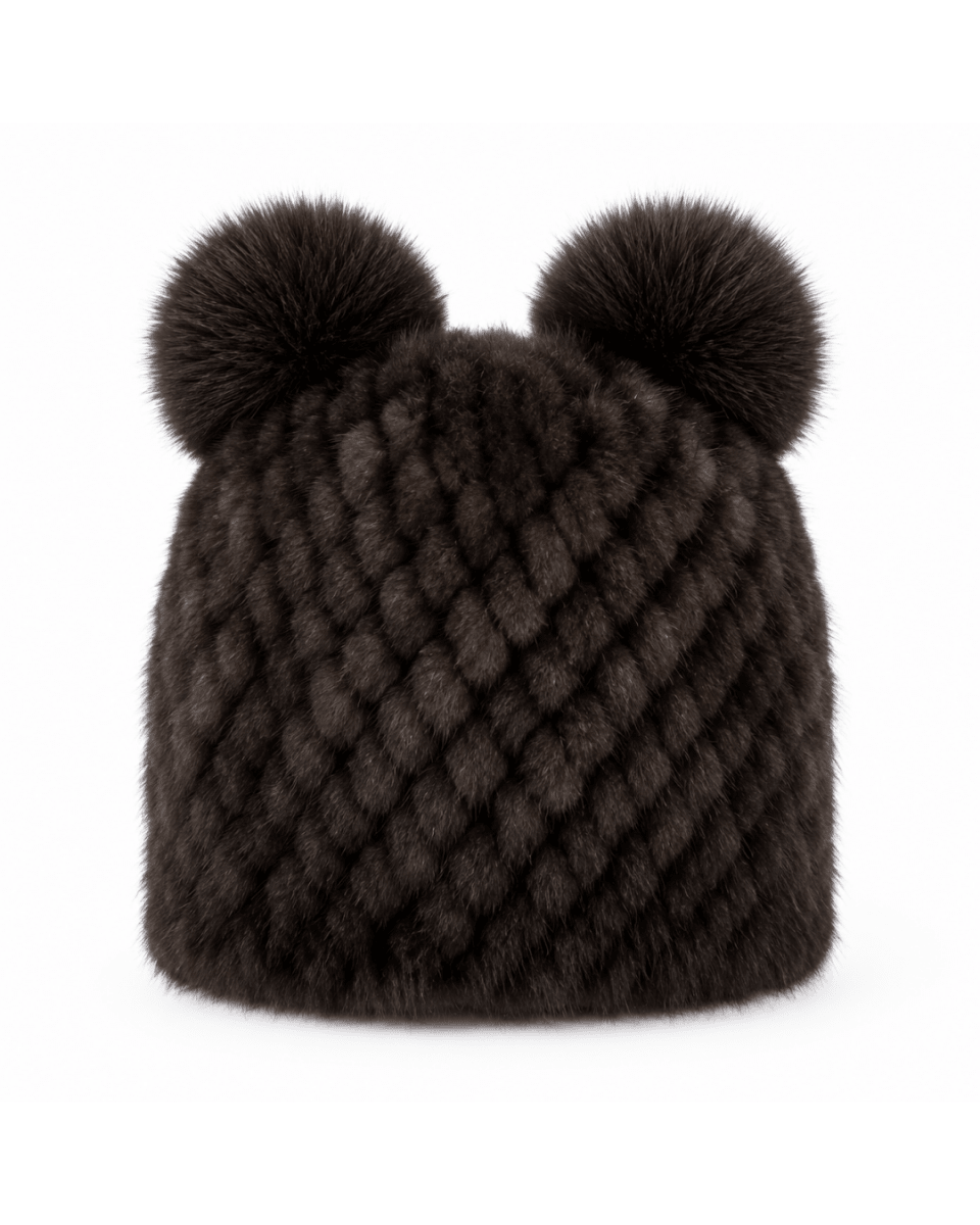 Damen-Strickmütze mit zwei Bommeln-Hat for women-Alpenkind