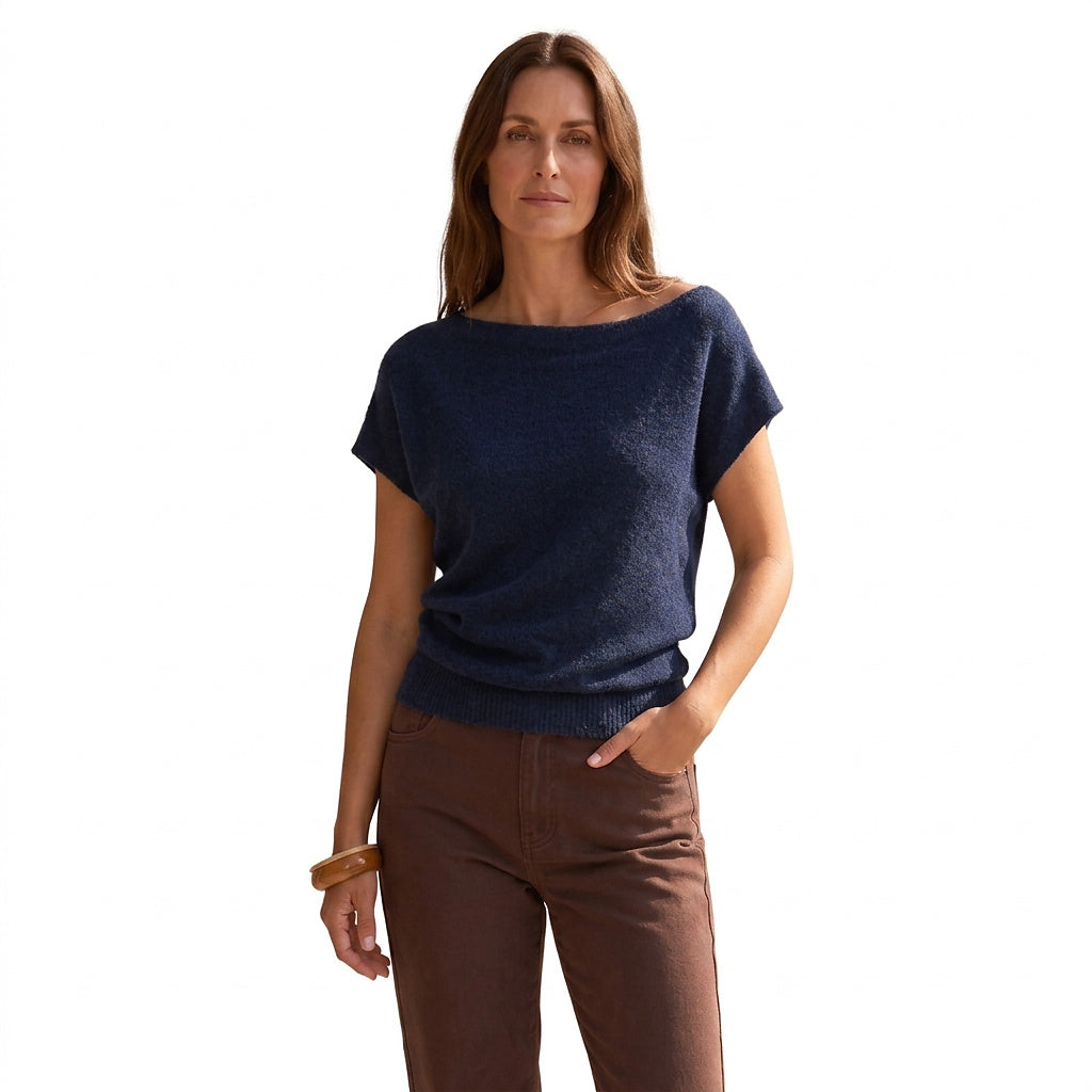 Damen-Strickpullover mit asymmetrischem Ausschnitt-Sweaters for Women-Alpenkind