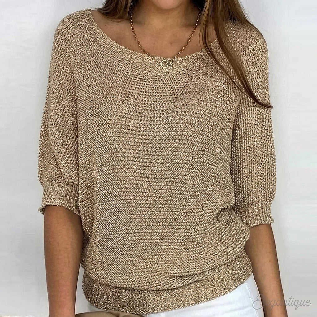 Damen-Strickpullover mit ellbogenlangen Ärmeln-Sweaters for Women-Alpenkind