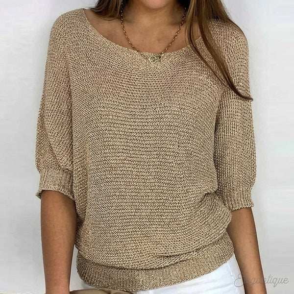 Damen-Strickpullover mit ellbogenlangen Ärmeln-Sweaters for Women-Alpenkind