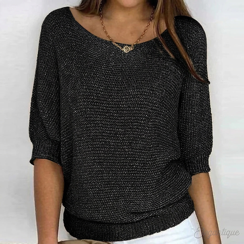 Damen-Strickpullover mit ellbogenlangen Ärmeln-Sweaters for Women-Alpenkind