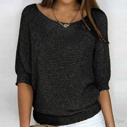 Damen-Strickpullover mit ellbogenlangen Ärmeln-Sweaters for Women-Alpenkind