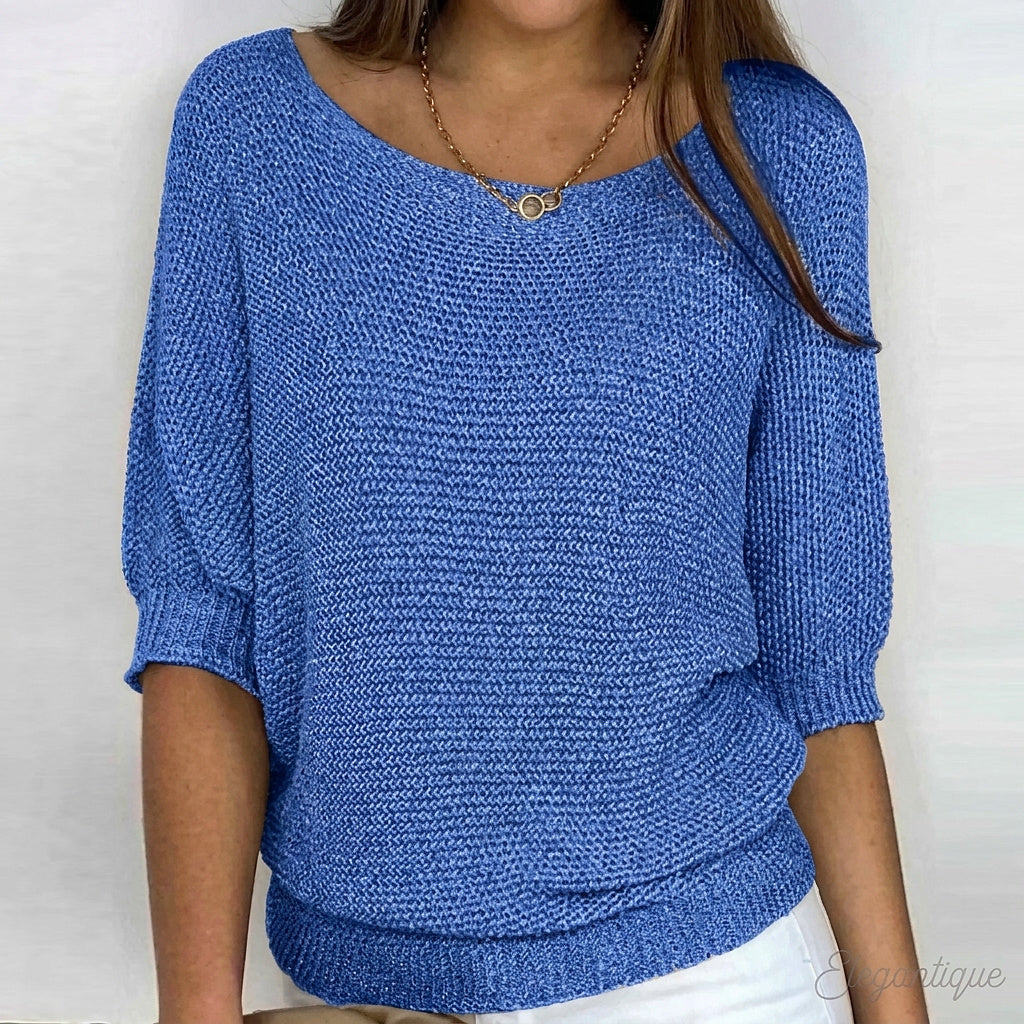 Damen-Strickpullover mit ellbogenlangen Ärmeln-Sweaters for Women-Alpenkind