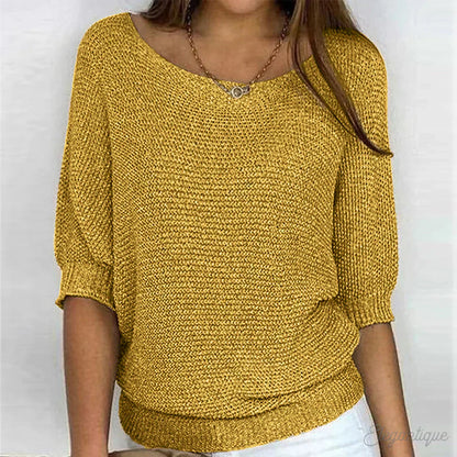 Damen-Strickpullover mit ellbogenlangen Ärmeln-Sweaters for Women-Alpenkind