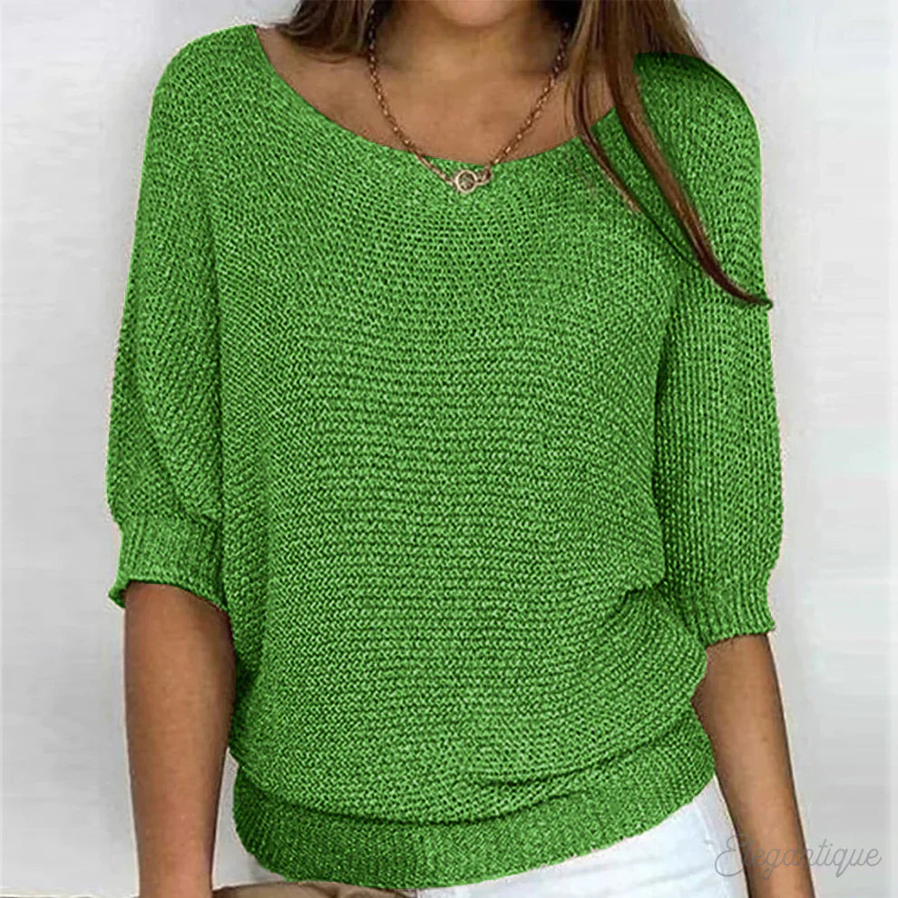 Damen-Strickpullover mit ellbogenlangen Ärmeln-Sweaters for Women-Alpenkind