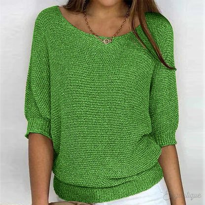 Damen-Strickpullover mit ellbogenlangen Ärmeln-Sweaters for Women-Alpenkind