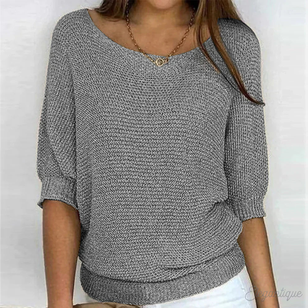 Damen-Strickpullover mit ellbogenlangen Ärmeln-Sweaters for Women-Alpenkind
