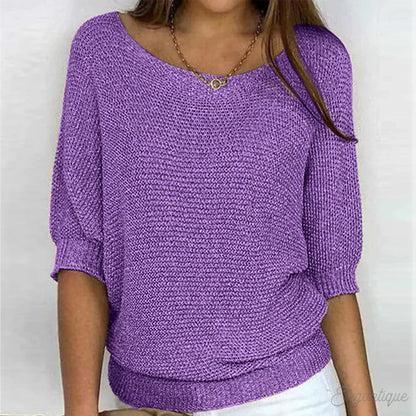 Damen-Strickpullover mit ellbogenlangen Ärmeln-Sweaters for Women-Alpenkind