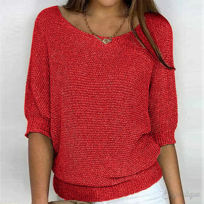 Damen-Strickpullover mit ellbogenlangen Ärmeln-Sweaters for Women-Alpenkind
