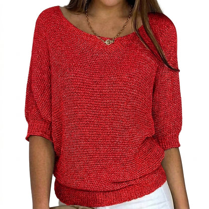 Damen-Strickpullover mit ellbogenlangen Ärmeln-Sweaters for Women-Alpenkind