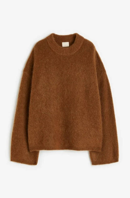 Damen Strickpullover mit Rundhals und überschnittenen Schultern-Sweaters for Women-Alpenkind