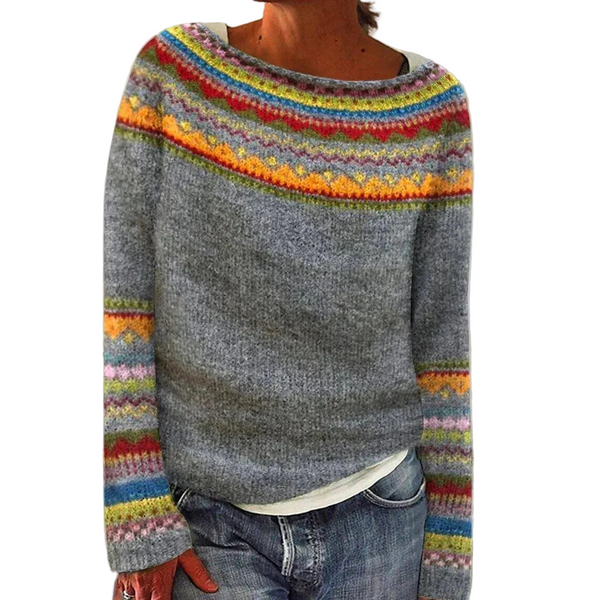Damen Warmer Strickpullover mit Rundhalsausschnitt und Langen Ärmeln – Gemütlich & Farbverliebt-Women Sweaters-Alpenkind