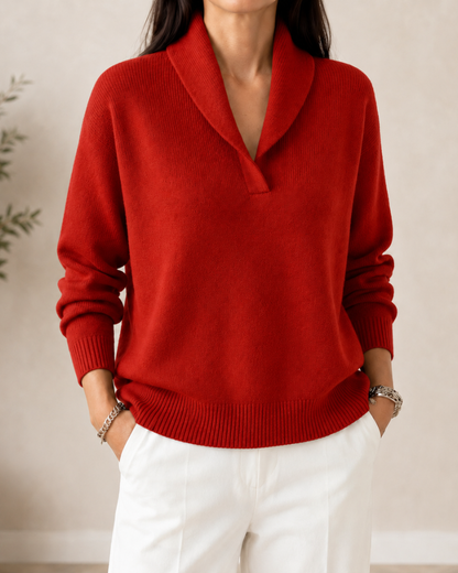 Damen-Strickpullover mit Schalkragen-Sweaters for Women-Alpenkind