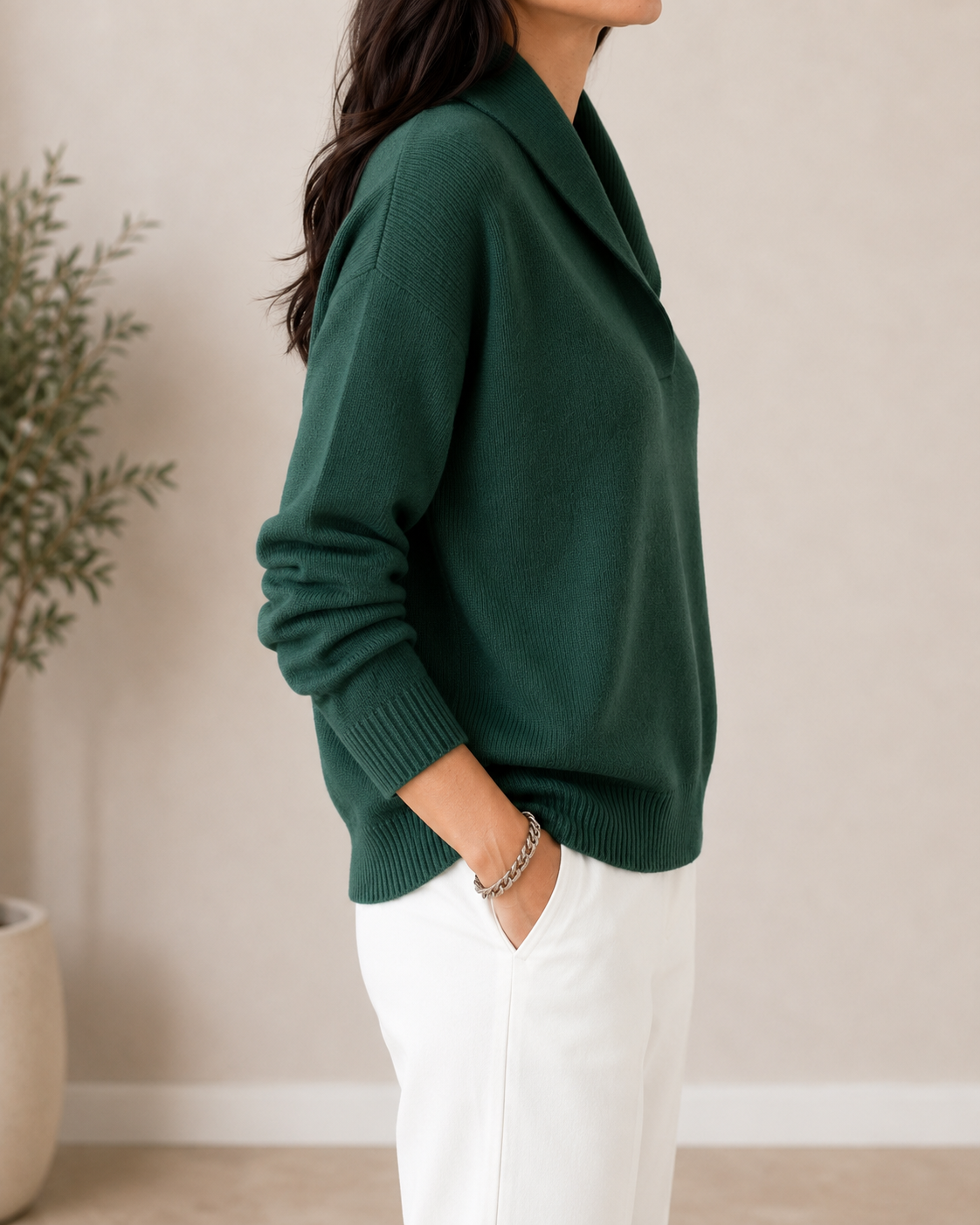 Damen-Strickpullover mit Schalkragen-Sweaters for Women-Alpenkind