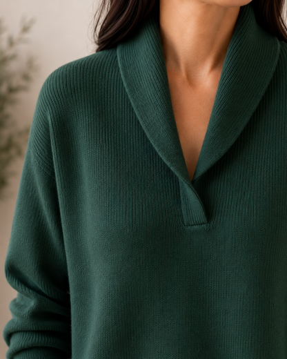 Damen-Strickpullover mit Schalkragen-Sweaters for Women-Alpenkind