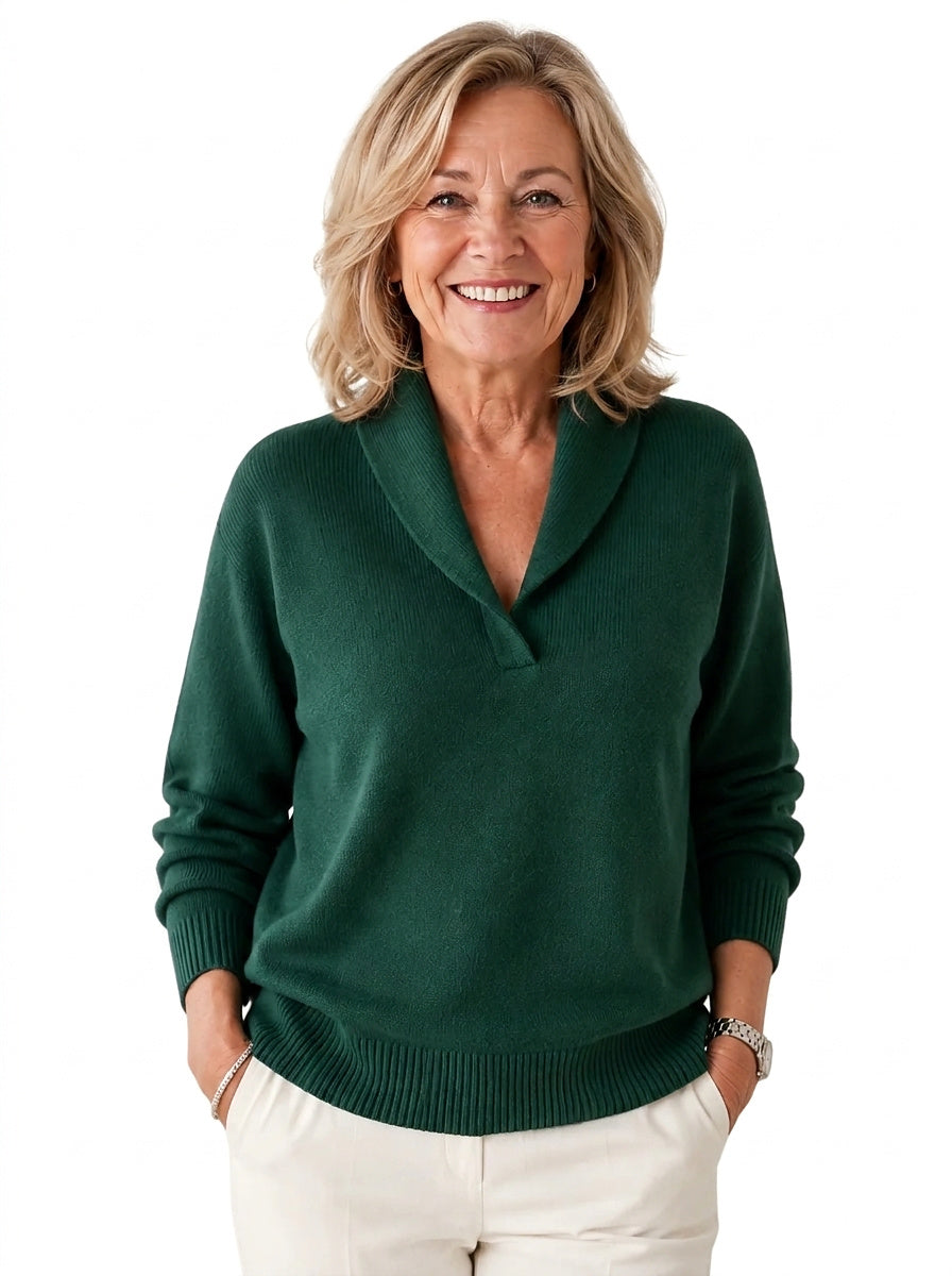 Damen-Strickpullover mit Schalkragen-Sweaters for Women-Alpenkind
