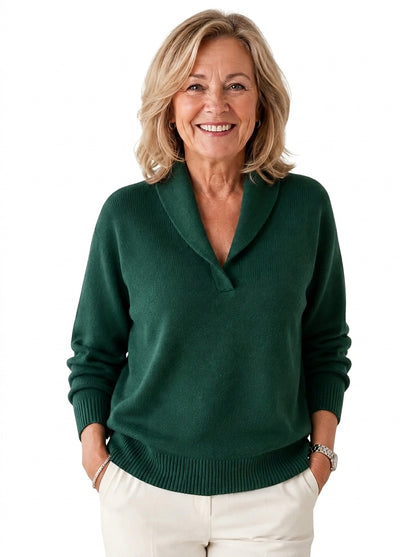 Damen-Strickpullover mit Schalkragen-Sweaters for Women-Alpenkind