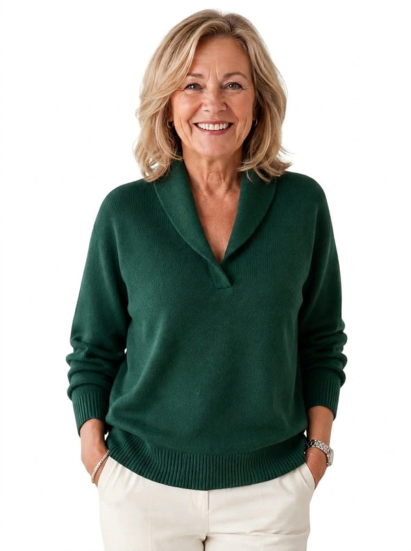 Damen-Strickpullover mit Schalkragen-Sweaters for Women-Alpenkind