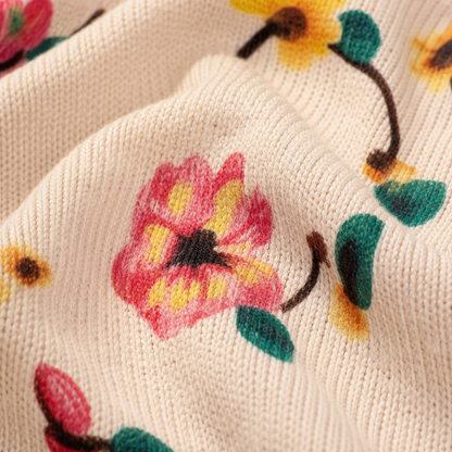 Damen-Stricktop mit Blumenmuster-Tops for women-Alpenkind